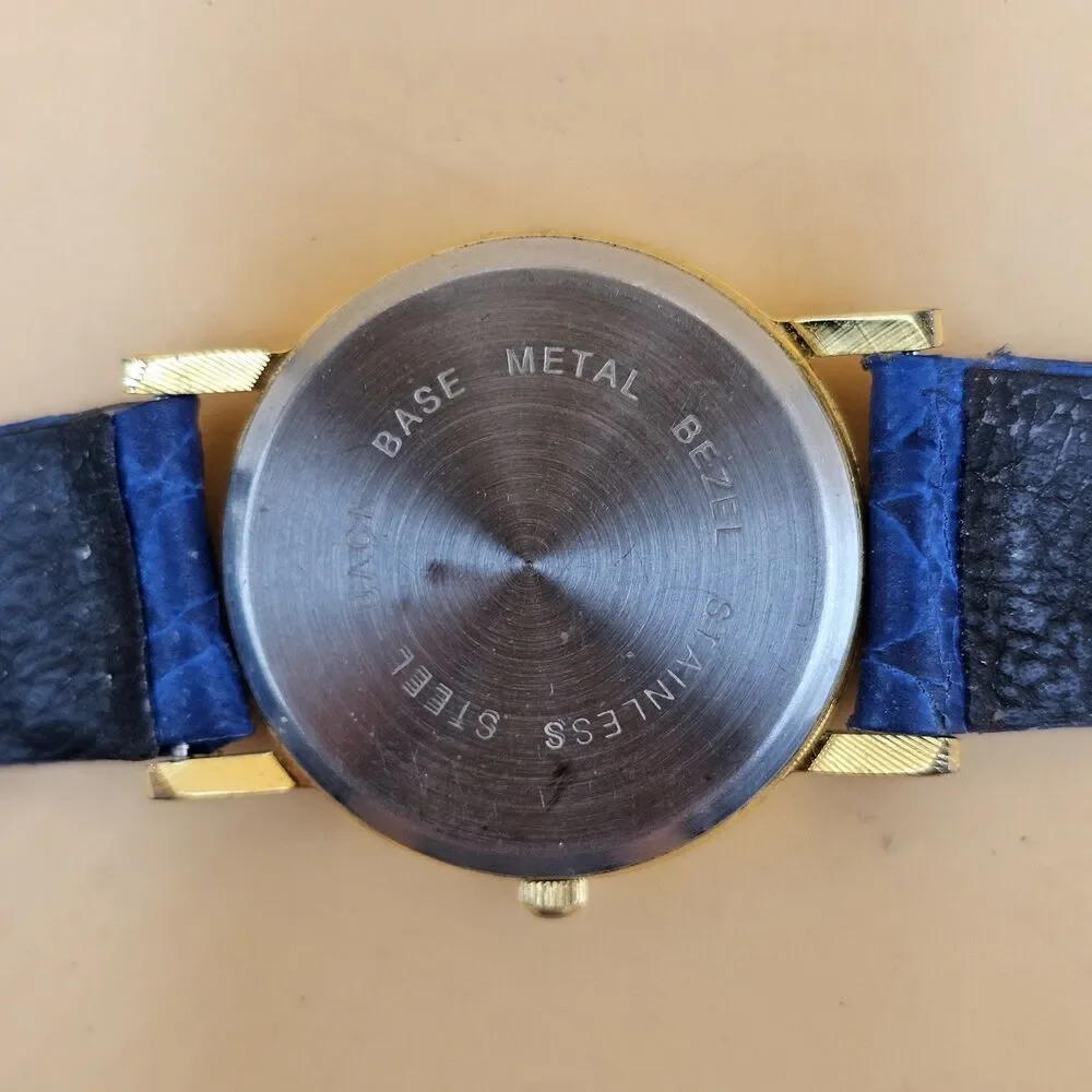 Vintage St. Bernard Gold Tone Quartz Kitten Watch New Battery Runs Great